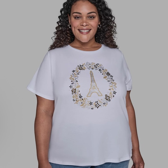 Karl Lagerfeld Tops - KARL LAGERFELD PARIS Plus Size Paris Logo Short Sleeve T-Shirt, size 2X